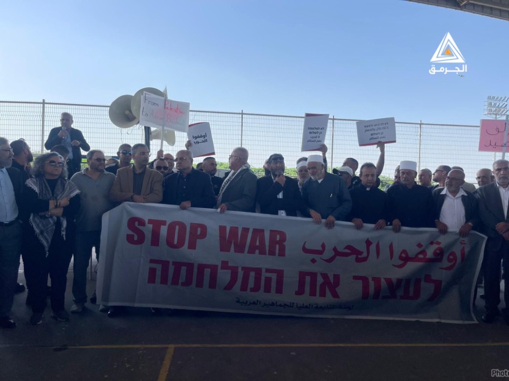 حشد من الفلسطينيين يتظاهر في كفركنا ضد الحرب الإسرائيلية على غزة