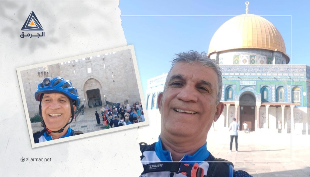 فلسطيني من كفرقرع يقود دراجته الهوائية من بلدته إلى القدس للصلاة في المسجد الأقصى