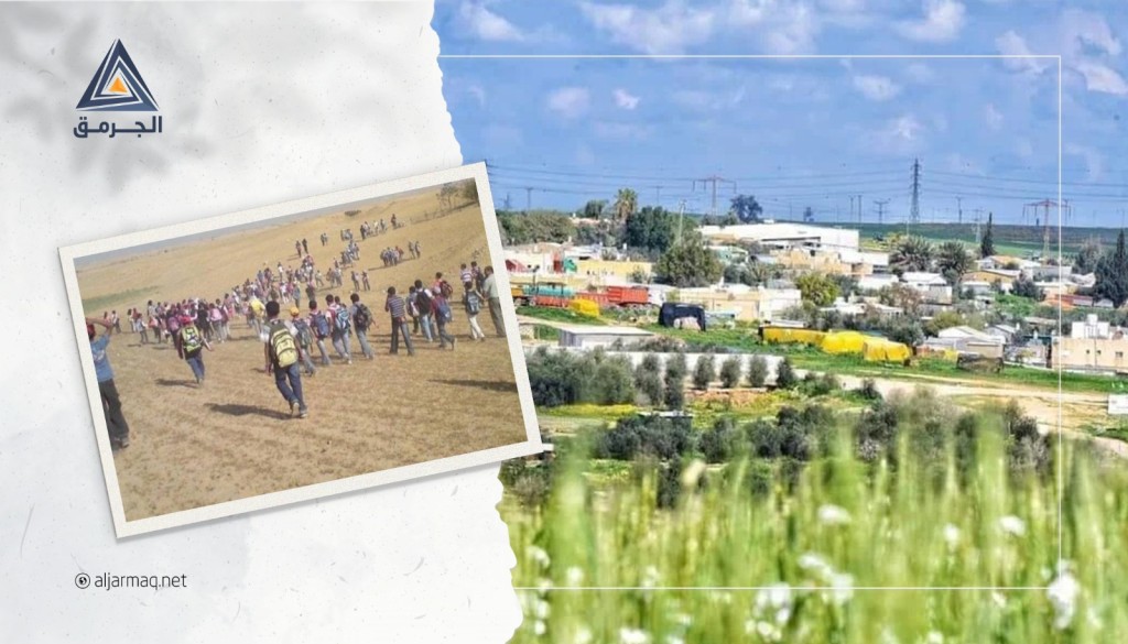 إضراب طلبة عائلة الزيادنة بالمدرسة الغربية بأم نميلة