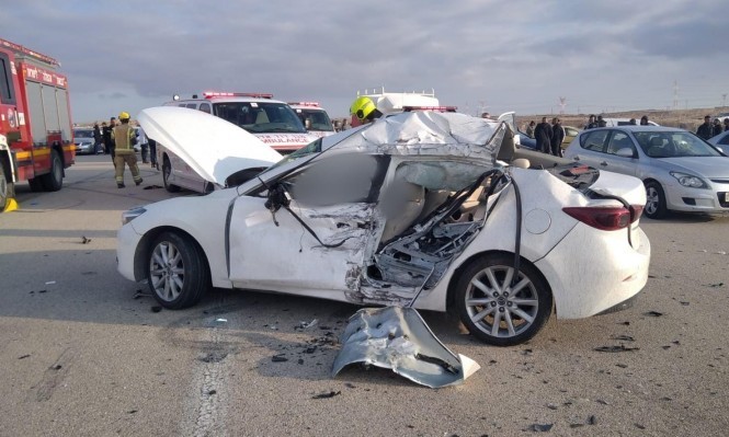 مصرع شخصين بحادث طرق في النقب