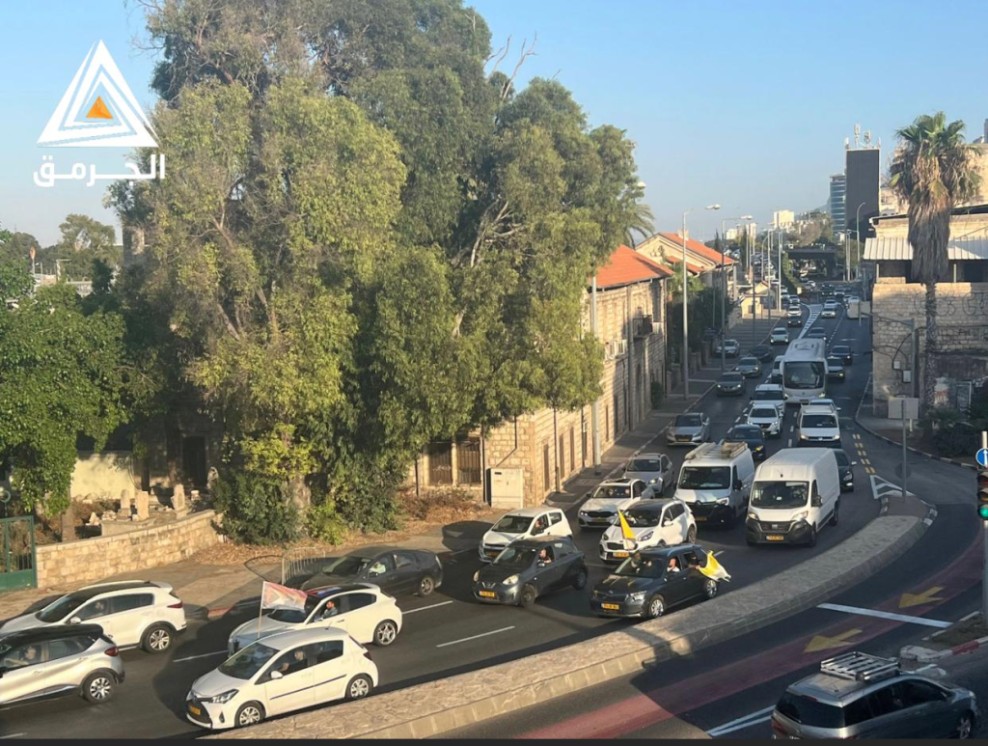 مسيرة مركبات في حيفا تنديدًا بالاعتداءات المتكررة على كنيسة مار الياس