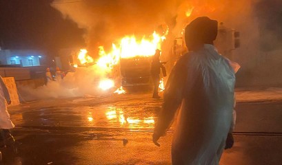 بالفيديو| إحراق 3 شاحنات في كفركنا